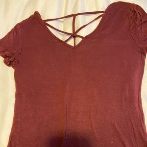 Maroon strappy t shirt